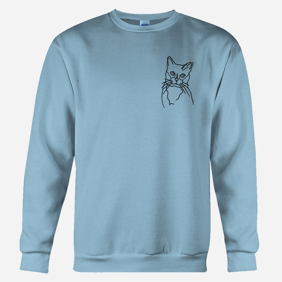 Individuelle Linienzeichnung – Personalisierter Pullover mit Katzenstickerei