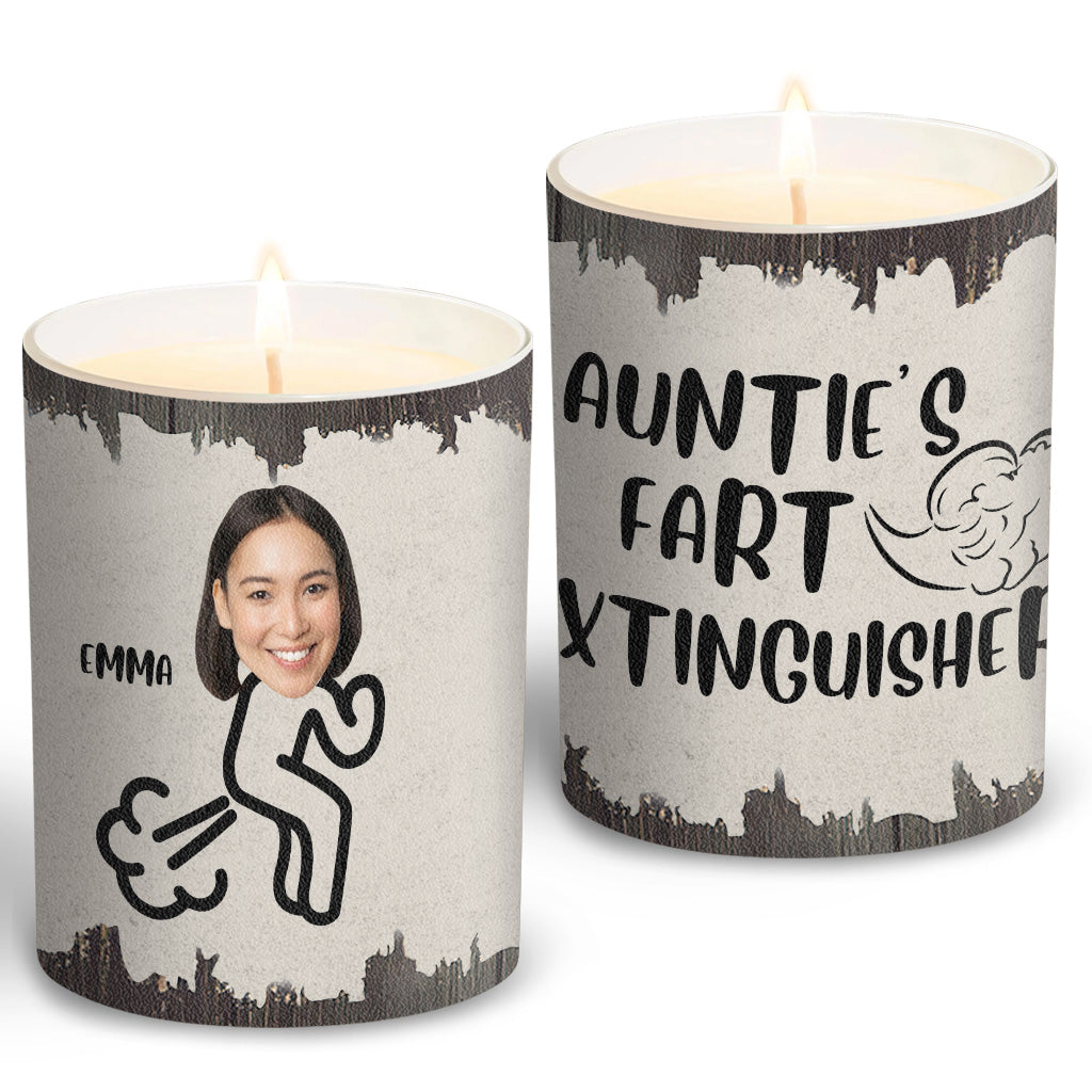 Furzlöscher – Geschenk für Papa, Oma, Opa, Mama, Onkel, Tante, Sohn, Tochter, Bruder, Schwester, Enkelin, Enkel, Ehemann, Ehefrau, Freund, Freundin, Freund – Personalisierte Kerze mit Holzdeckel