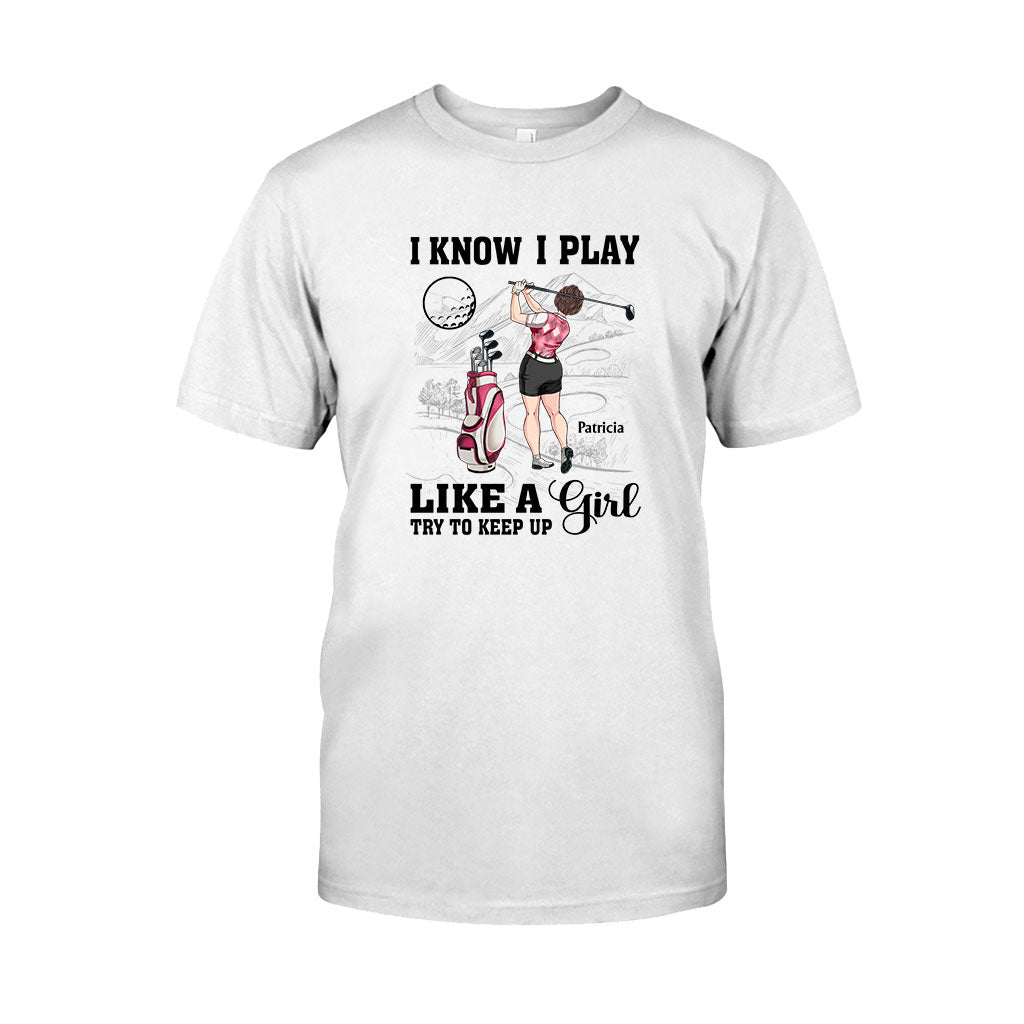 Golfunterricht – Golfgeschenk für sie, Freundin, Ehefrau, Tochter – Personalisiertes T-Shirt und Hoodie