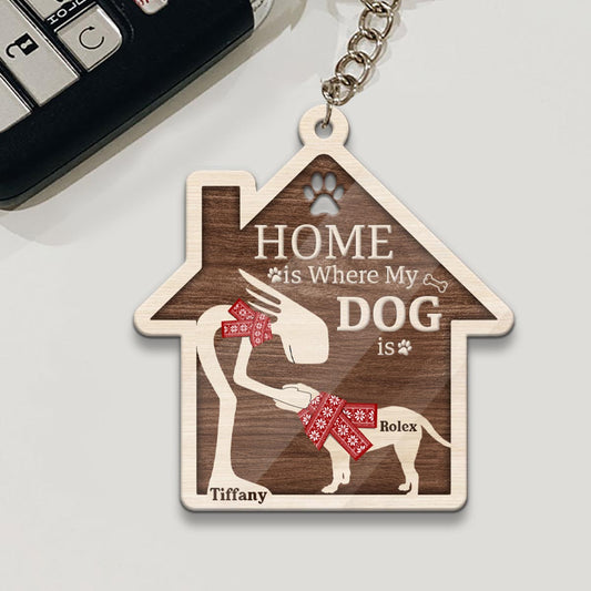Home Is Where My Dog Is - Personalized Dog Keychain