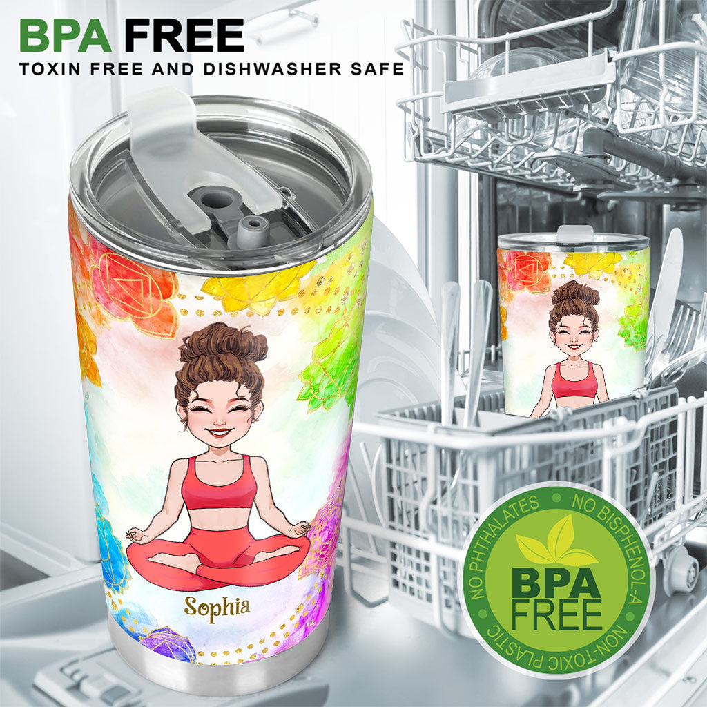 Ich bin vor allem Frieden, Liebe und Licht – personalisierter Yoga-Becher