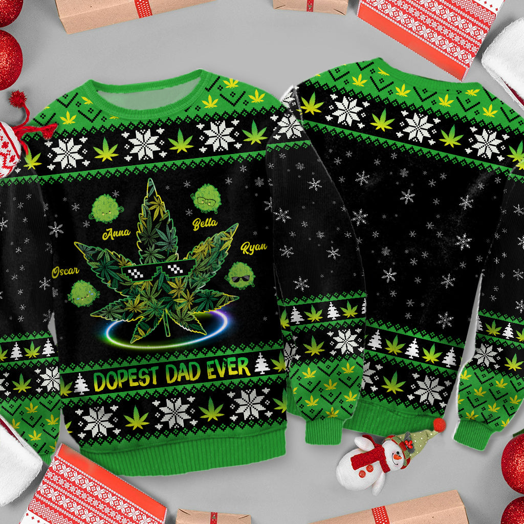 Der coolste Papa aller Zeiten – personalisierter Weed-Pullover