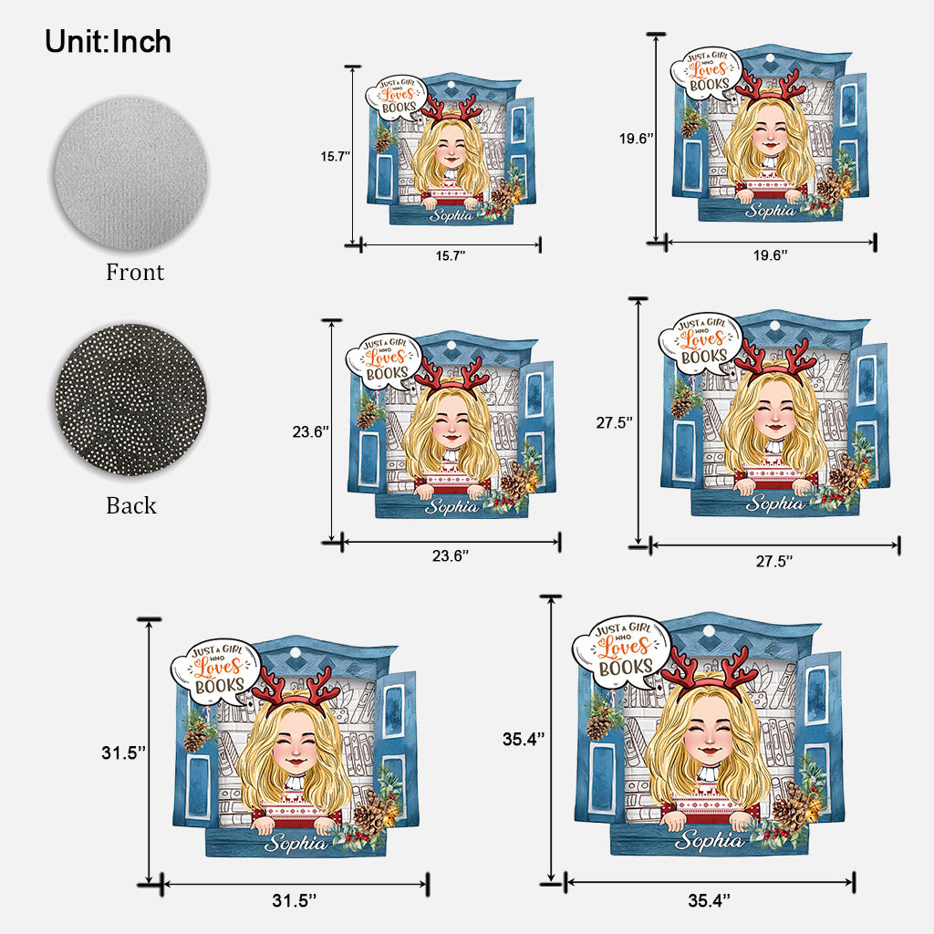 Einfach ein Mädchen, das Bücher liebt – personalisierte Fußmatte in Buchform