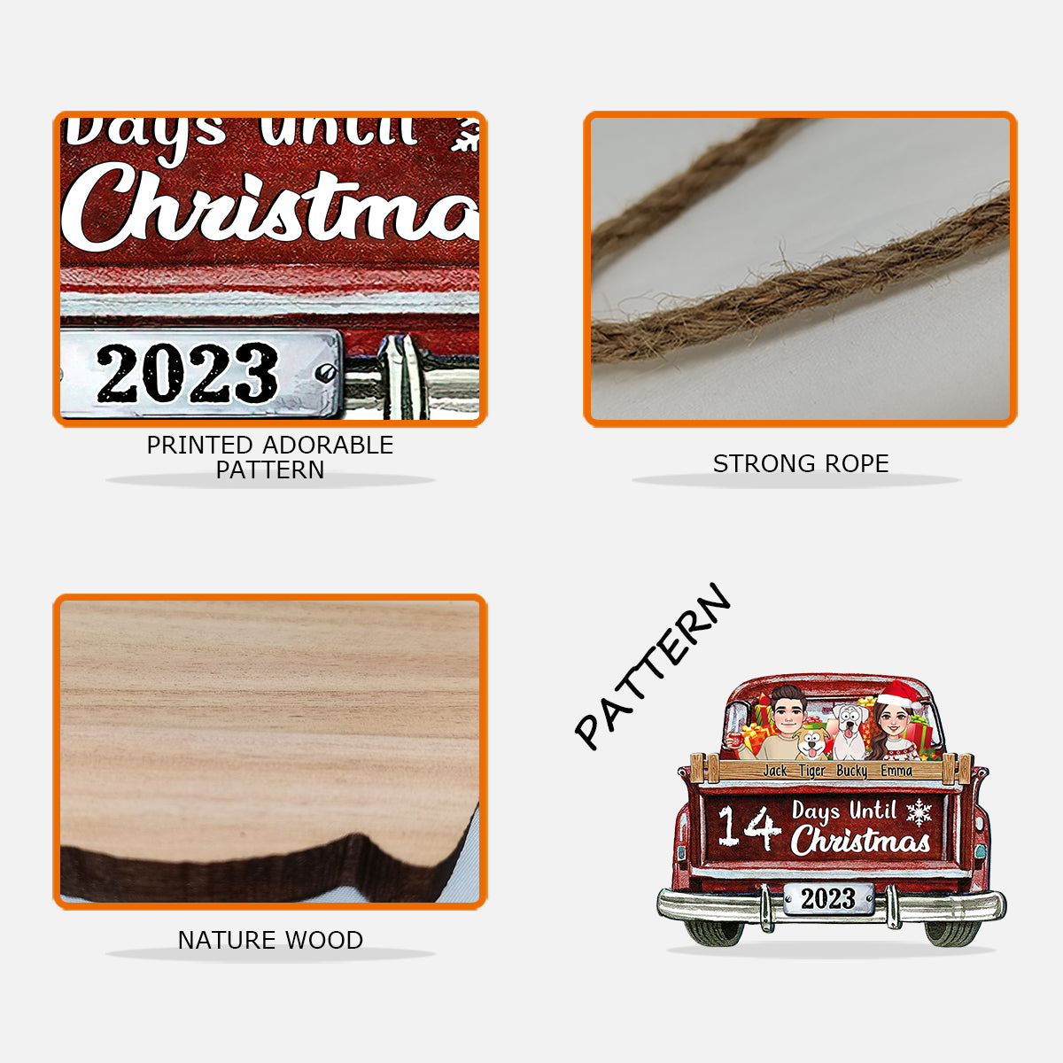 Weihnachtscountdown - Personalisiertes Hunde-Holzschild