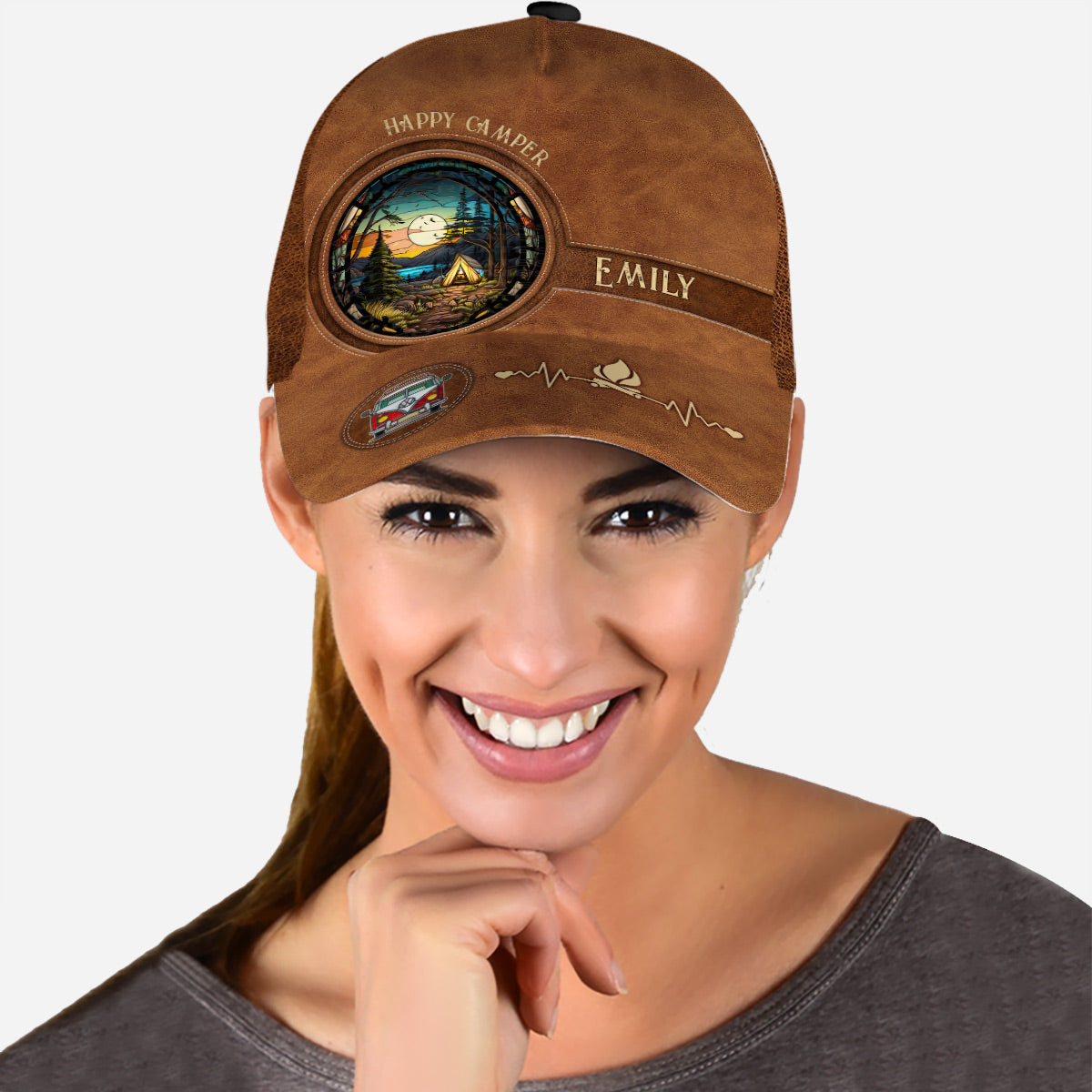 Happy Camper – Personalisierte Camping-Klassiker-Kappe