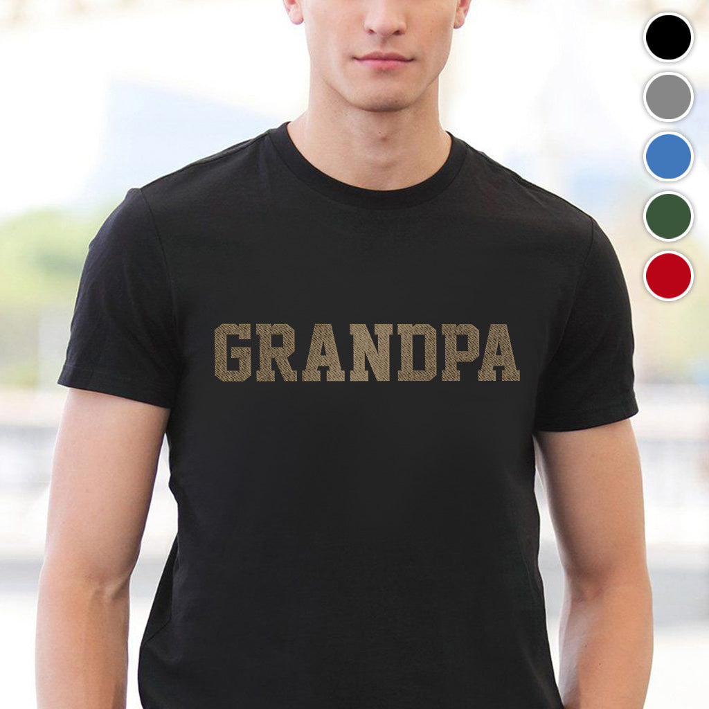 Custom Name - Personalized Grandpa Embroidered T-shirt
