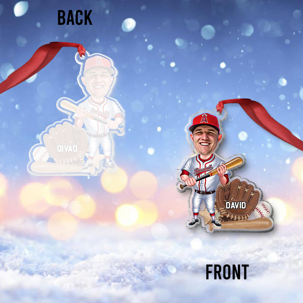 Baseball Player - Personalized Baseball Transparent Ornament
