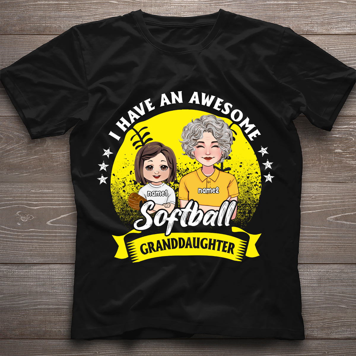 Tolle Softball-Enkelin – personalisiertes Softball-T-Shirt und Hoodie