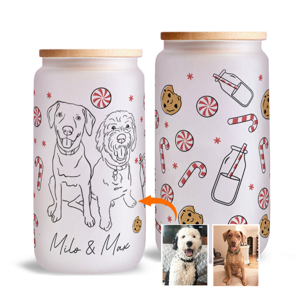 Niedliche Hunde- und Katzenmotive – personalisiertes Hunde-Trinkglas