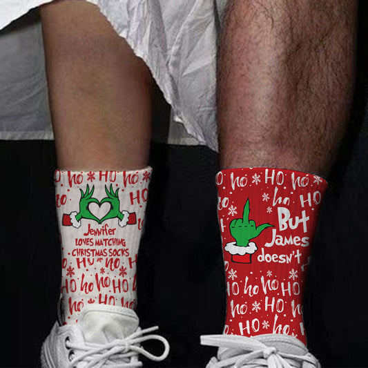 Passende Weihnachtssocken für Paare – Geschenk für Ehemann, Ehefrau, Freund, Freundin – Personalisierte Socken