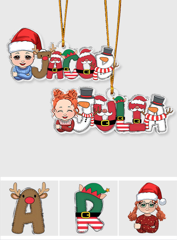 Frohe Weihnachten – Personalisierter transparenter Kinder-Weihnachtsschmuck