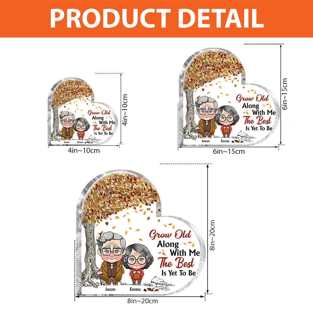 Gemeinsam alt werden – Personalisierte Acrylplakette für Ehepaare in individueller Form