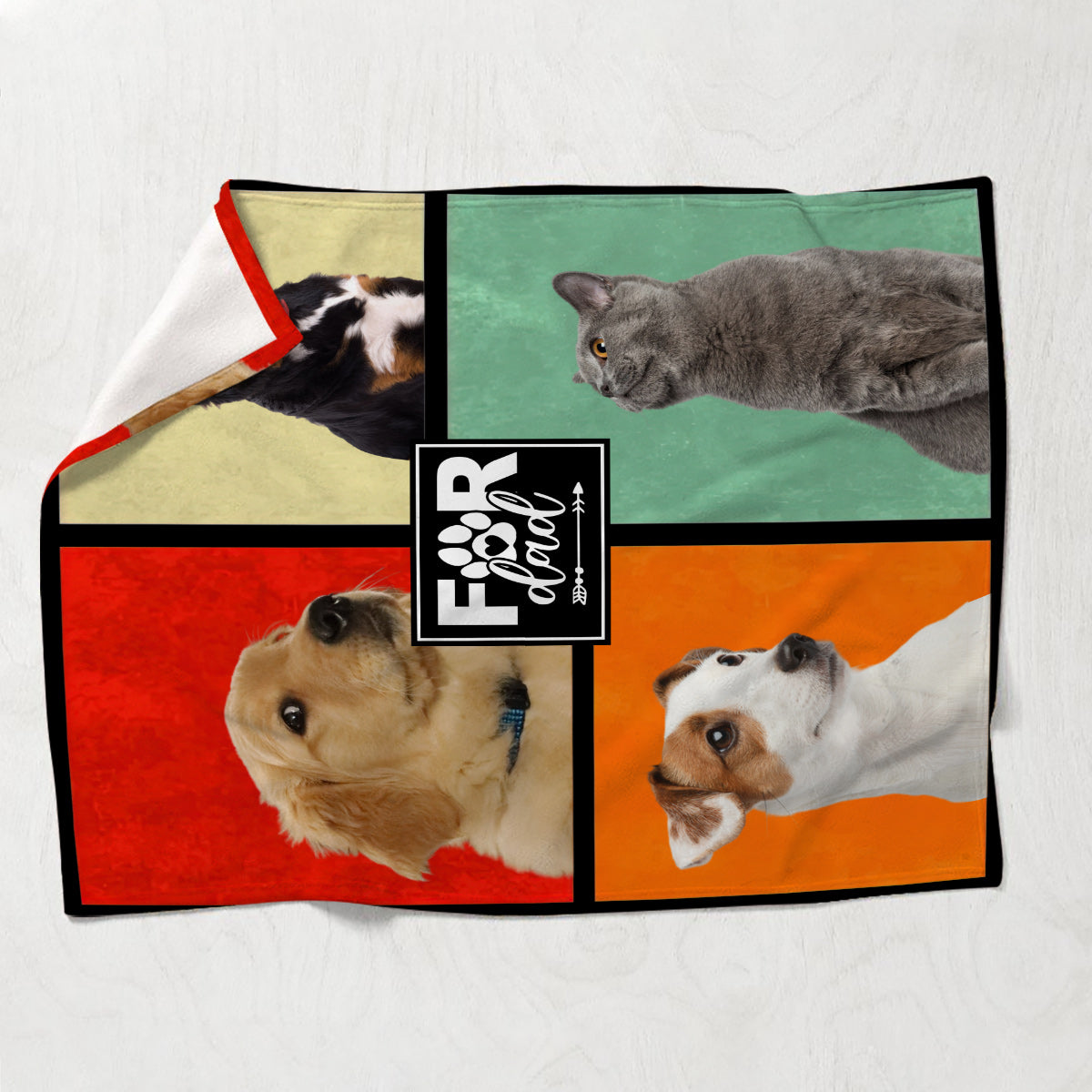 Hundemama/Katzenmama/Tierpapa... - Geschenk für Hundeliebhaber, Hundefreunde, Katzenliebhaber - Personalisierte Decke