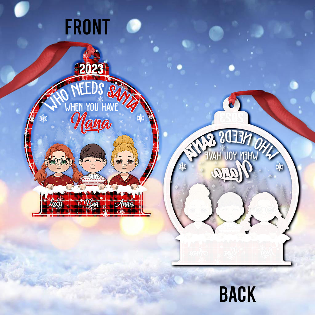 Wer braucht schon den Weihnachtsmann, wenn man Oma hat? – Personalisierter Oma-Weihnachtsbaumschmuck