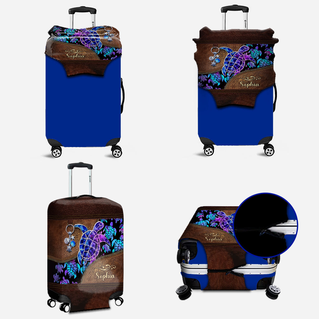 Salty Lil' Beach - Personalized Turtle Luggage Cover