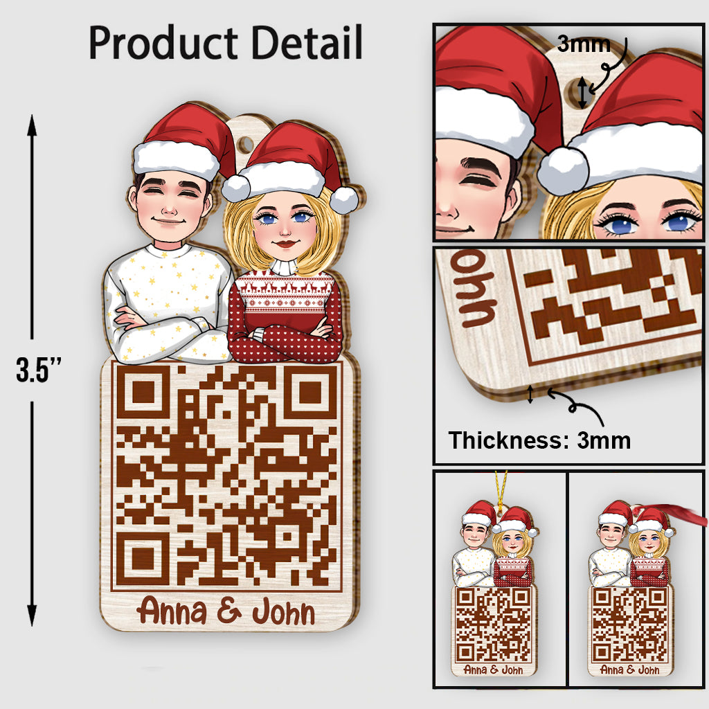 Weihnachtspaar-QR-Code – Personalisierter Weihnachtsschmuck für Paare