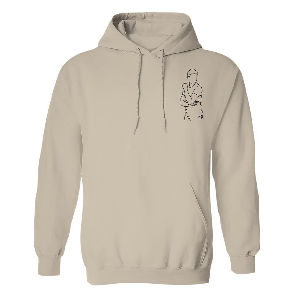 Individuelle Linienzeichnung – Personalisierter bestickter Hoodie für meinen Sohn