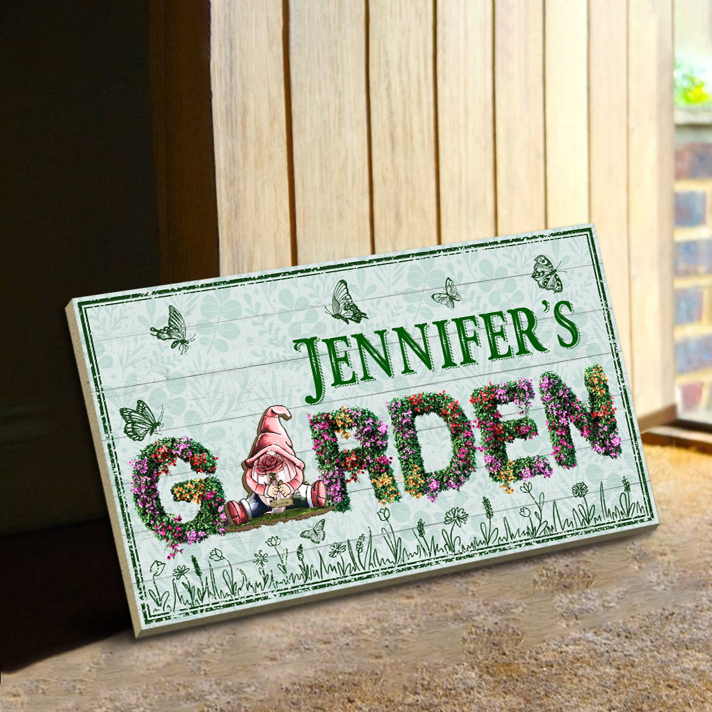Willkommen in meinem Garten – Personalisiertes, austauschbares Gartenschild aus Holz