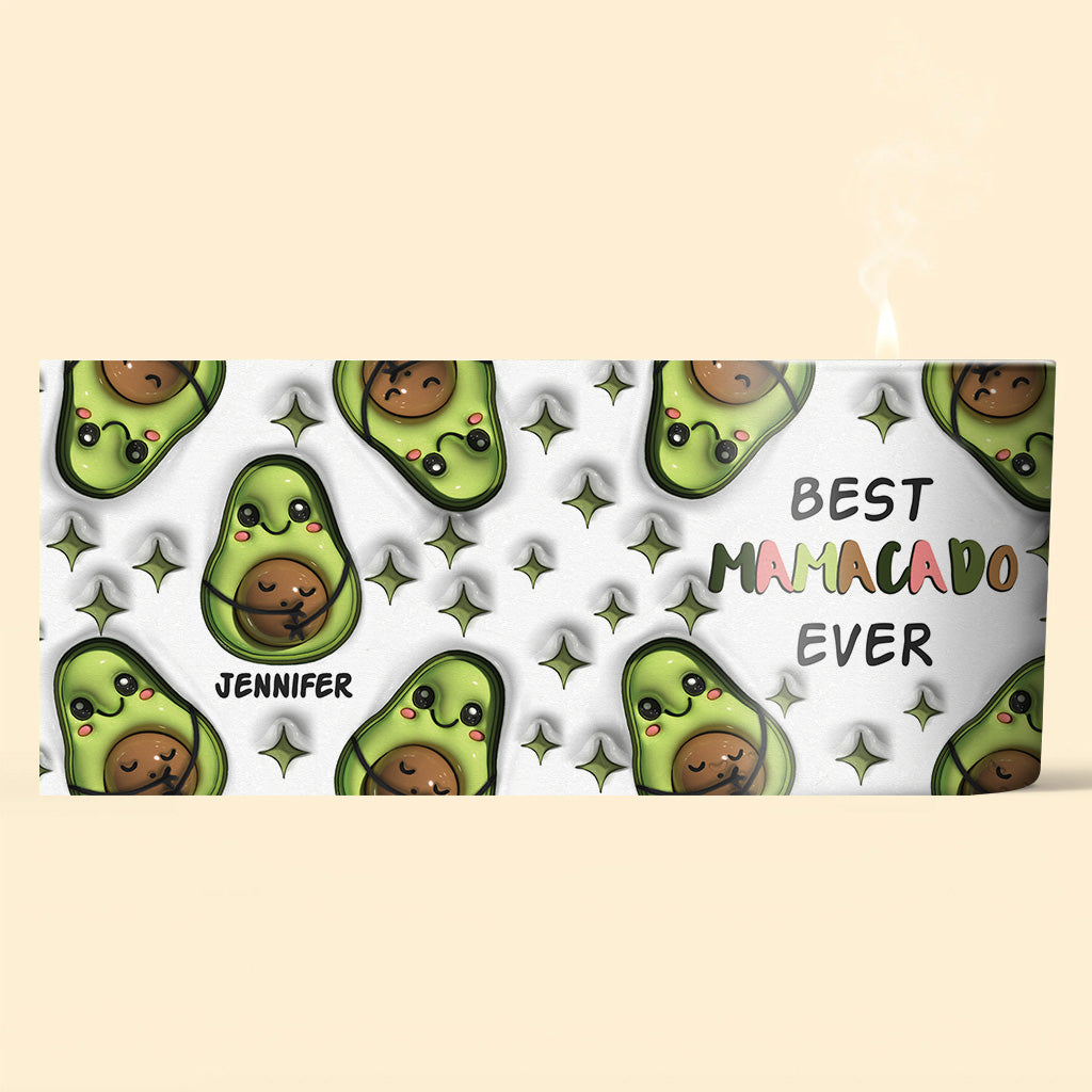 Best Mamacado Ever - Pregnancy gift for wife, daughter, girlfriend, friend - Personalized Candle With Wooden Lid