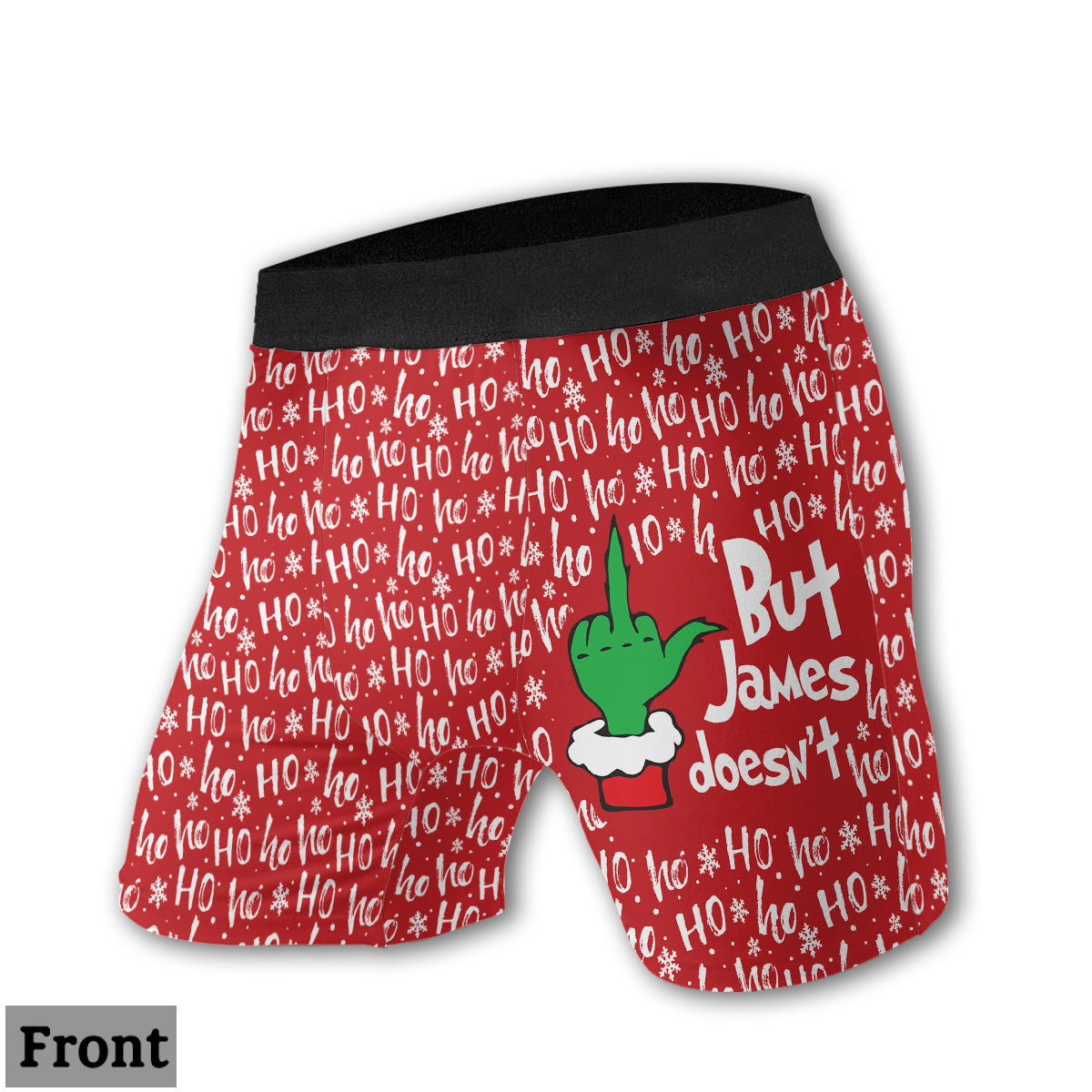 Passende Weihnachtsunterwäsche für Paare – personalisierte Damen-Slips und Herren-Boxershorts