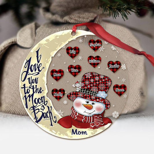 Ich liebe dich bis zum Mond – Geschenk für Oma, Opa, Mama, Papa – Personalisierter Weihnachtsschmuck