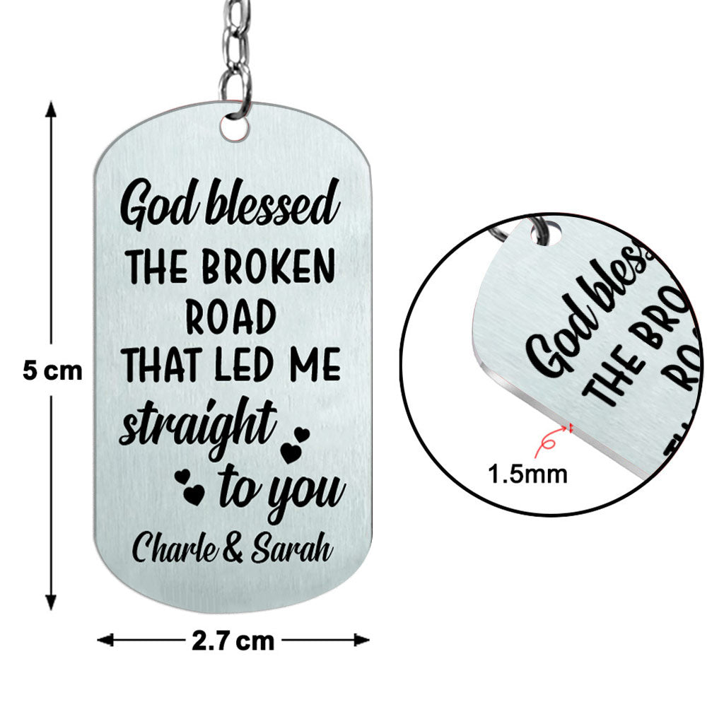 Ich gehöre dir – Geschenkidee für Paare (Ehemann, Freund, Ehefrau, Freundin) – Personalisierter Schlüsselanhänger aus Edelstahl