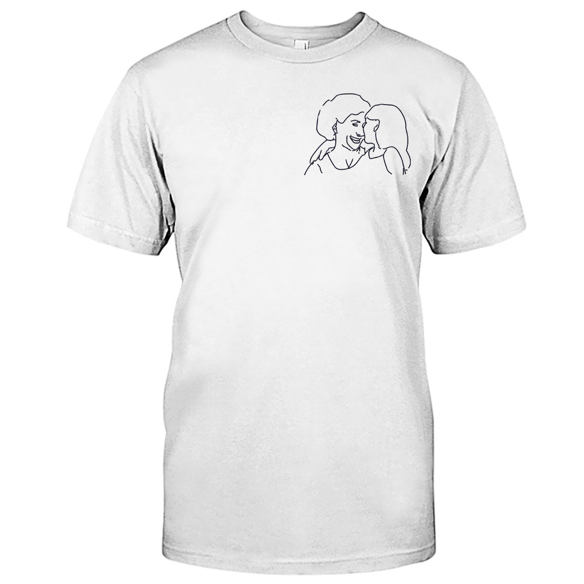 Individuelle Linienzeichnung – Personalisiertes, besticktes T-Shirt für Oma