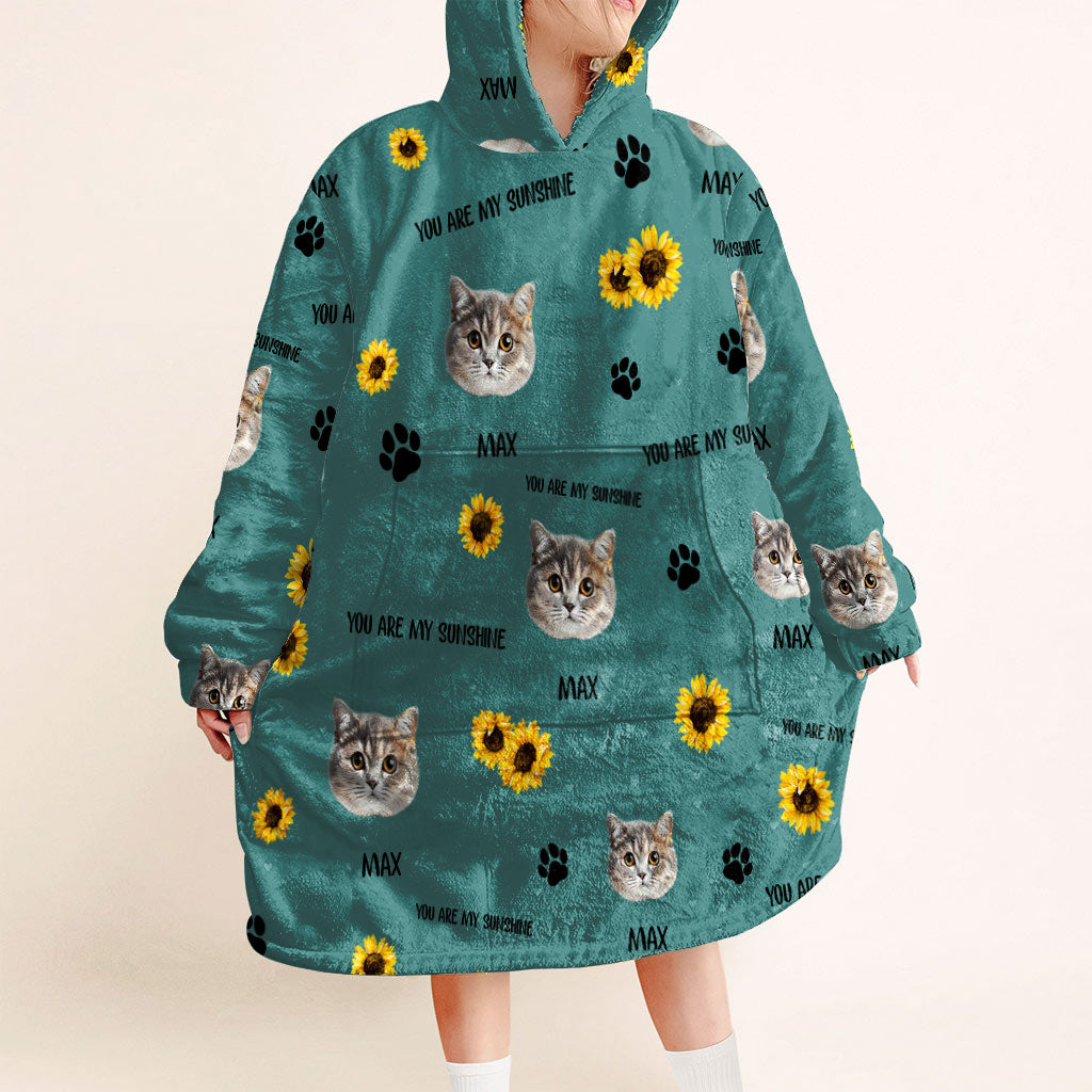Du bist mein Sonnenschein – Hundegeschenk für Katzenliebhaber – Personalisierter Decken-Hoodie