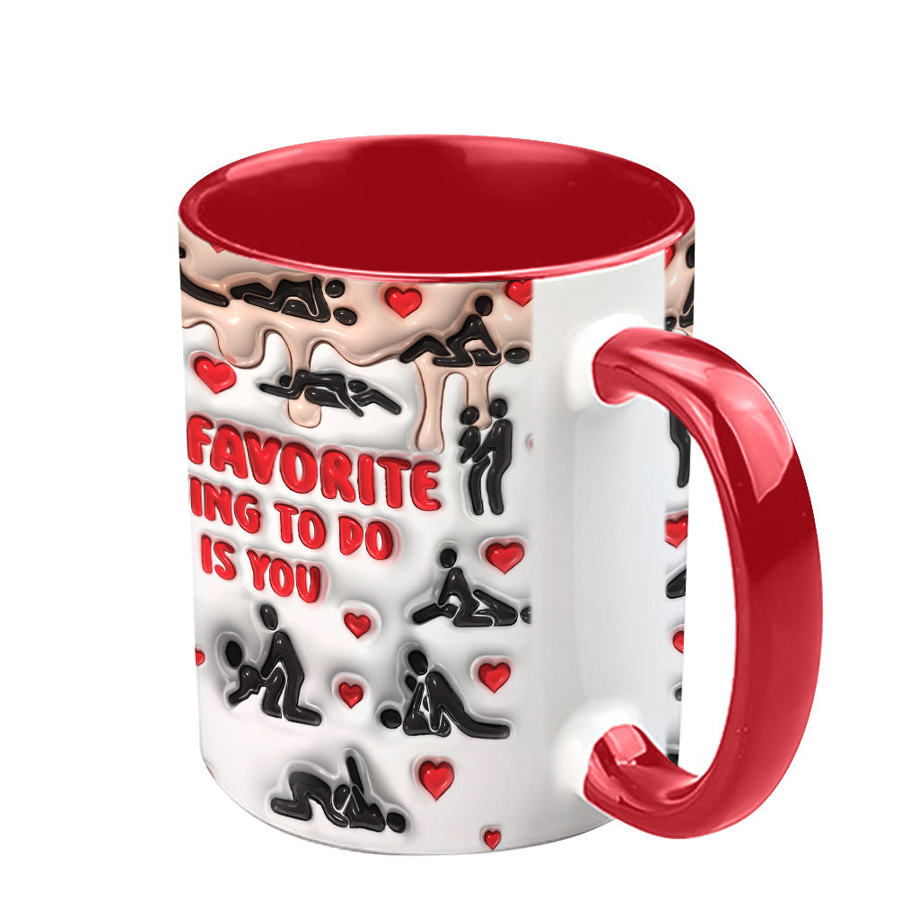 Meine Lieblingsbeschäftigung ist mit dir - Personalisierte Tasse für Paare