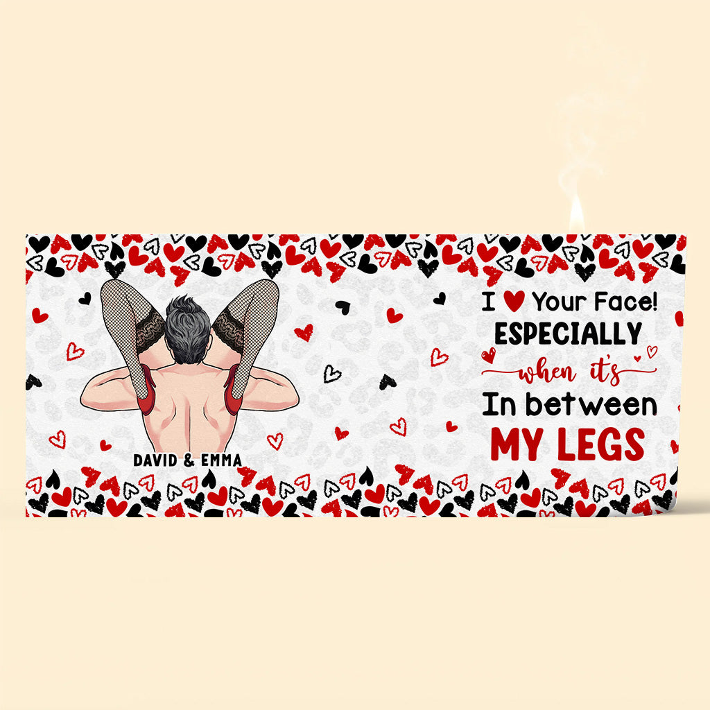 „Ich liebe dein Gesicht“ – Personalisierte Paarkerze mit Holzdeckel