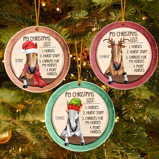 My Christmas List - Personalized Horse Ornament