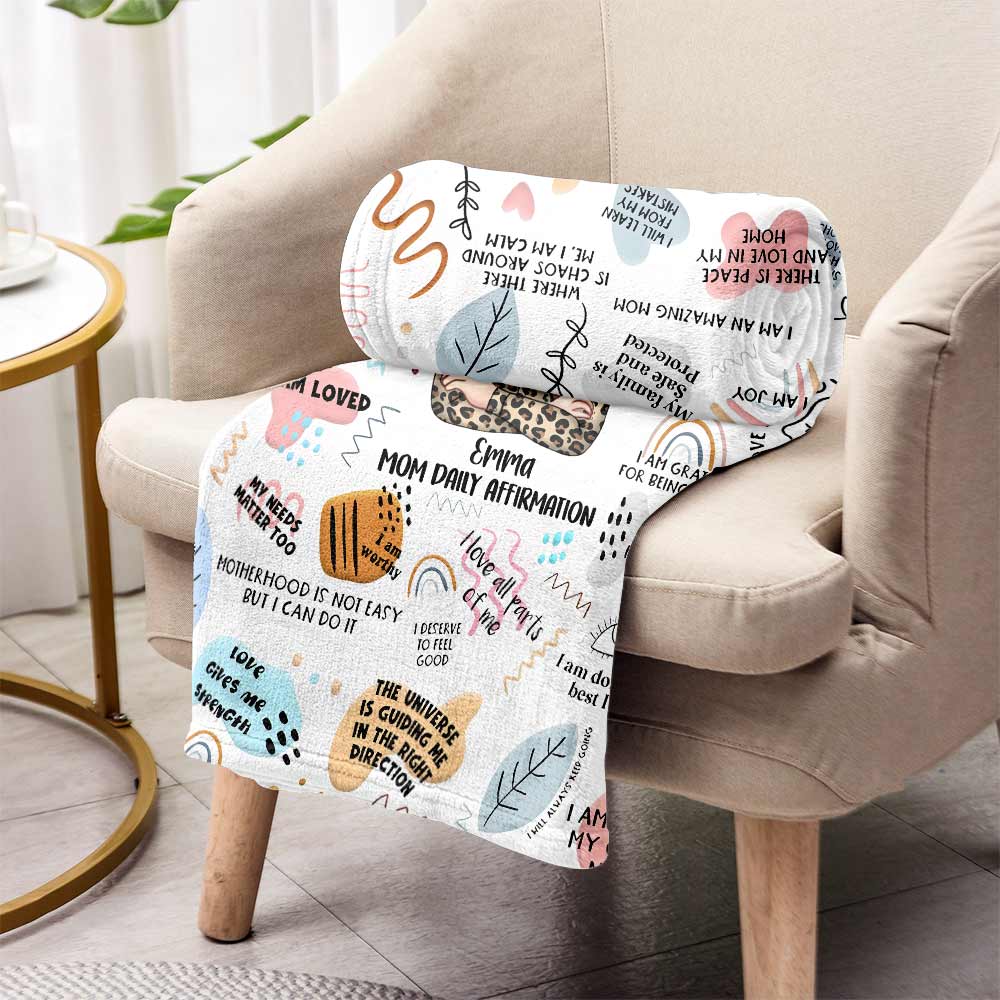 Tägliche Affirmation für Mama – Personalisierte Muttertagsdecke