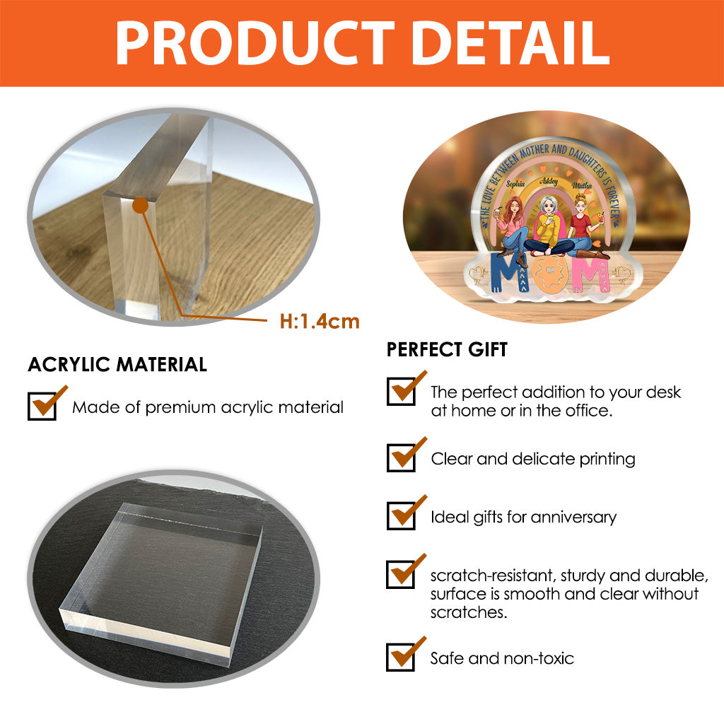 Die Liebe zwischen Mutter und Tochter ist für immer – Personalisierte Acrylplakette in individueller Form für die Mutter