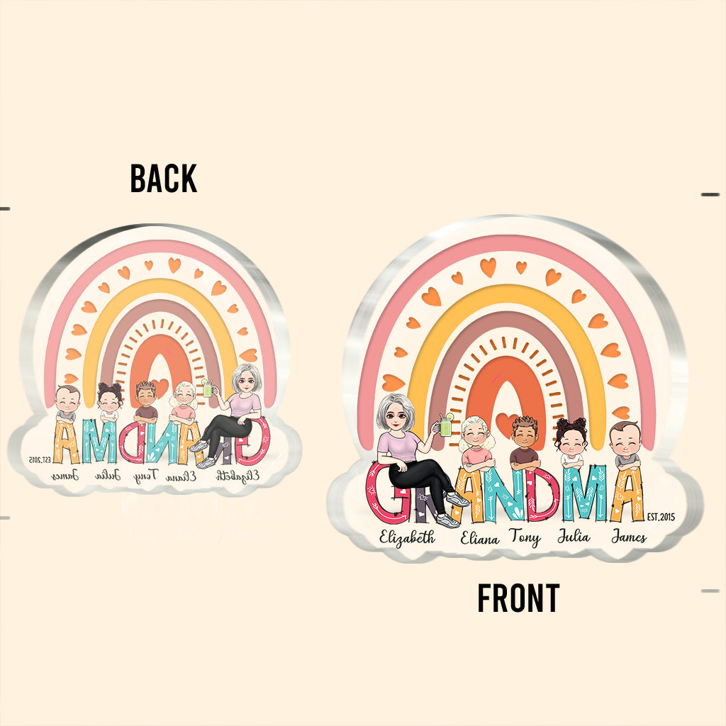 Oma Est. - Personalisierte Acrylplakette in individueller Form für die Mutter