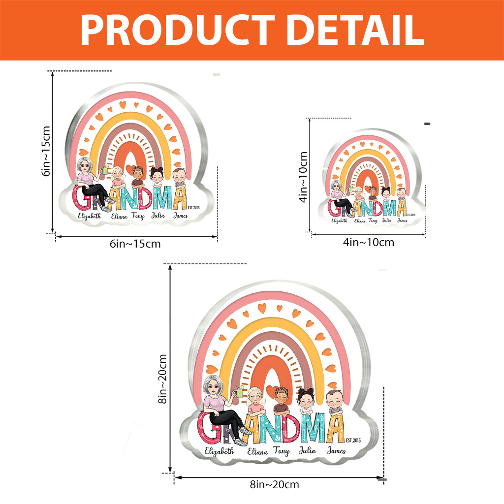 Oma Est. - Personalisierte Acrylplakette in individueller Form für die Mutter