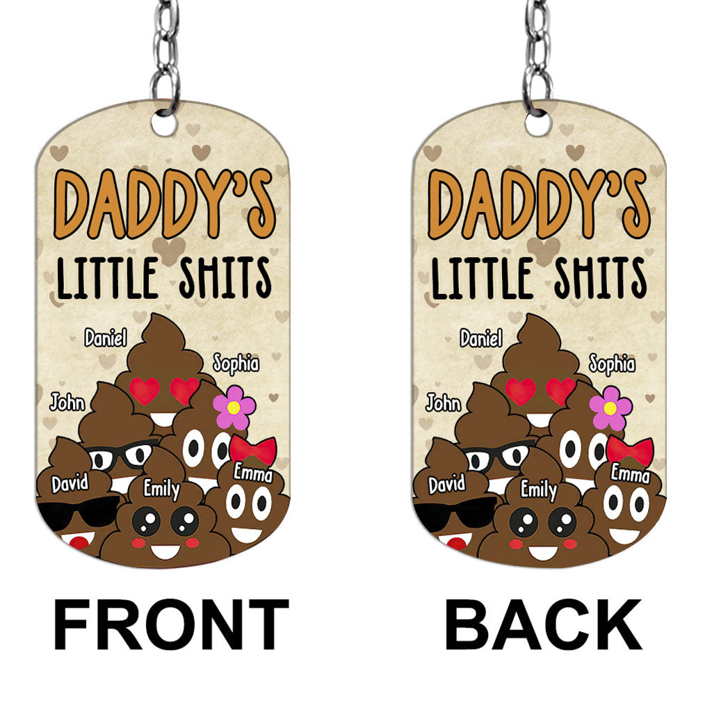 Dad's Little Cuties - Gift for dad, grandma, grandpa, mom, uncle, aunt - Personalized Stainless Steel Keychain