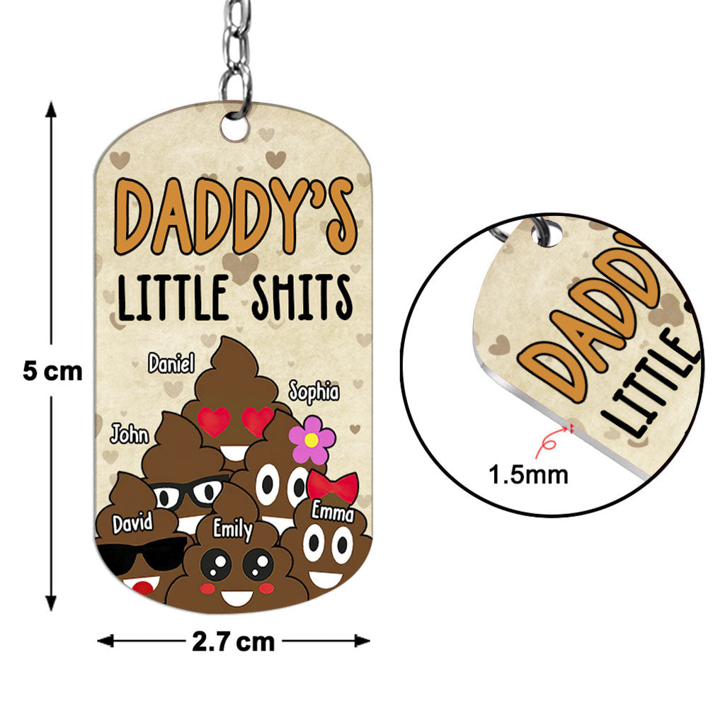 Dad's Little Cuties - Gift for dad, grandma, grandpa, mom, uncle, aunt - Personalized Stainless Steel Keychain
