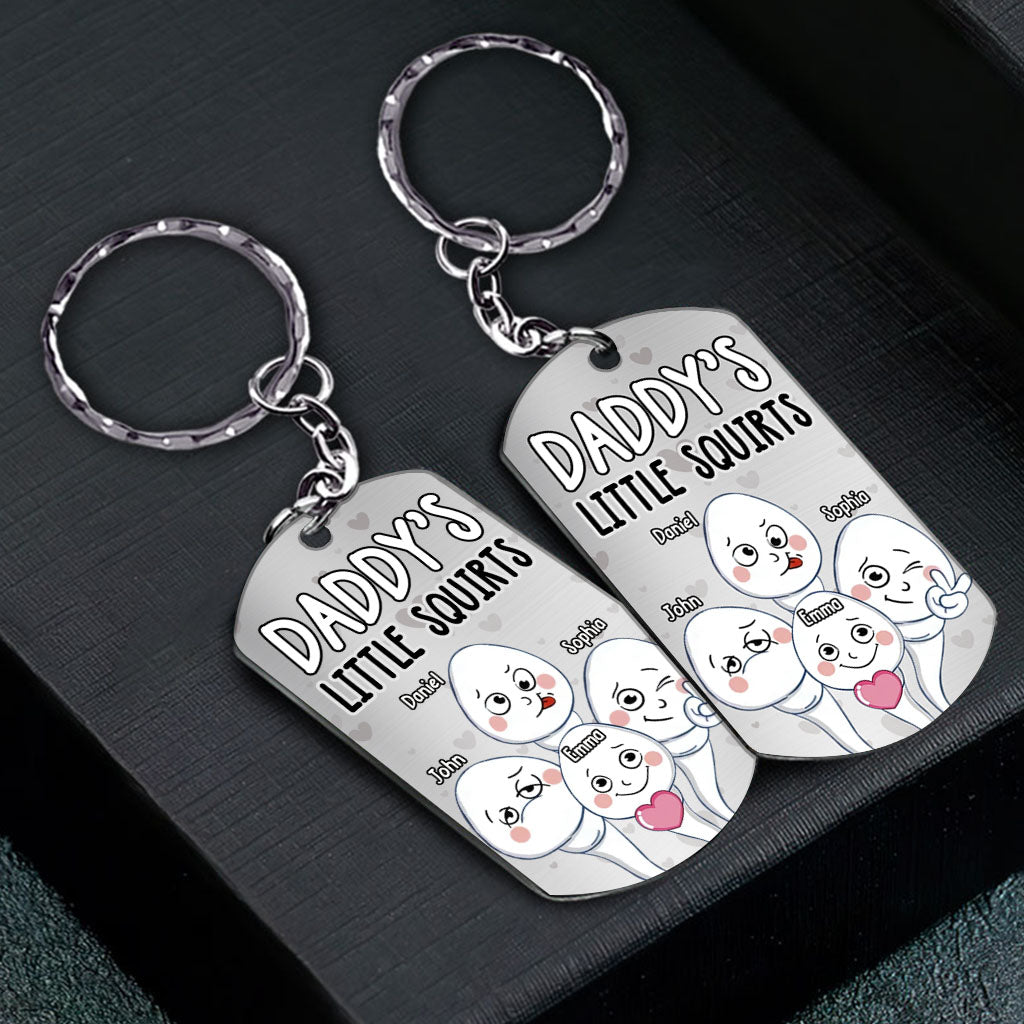 Papas kleine Racker – Personalisierter Edelstahl-Schlüsselanhänger für Väter