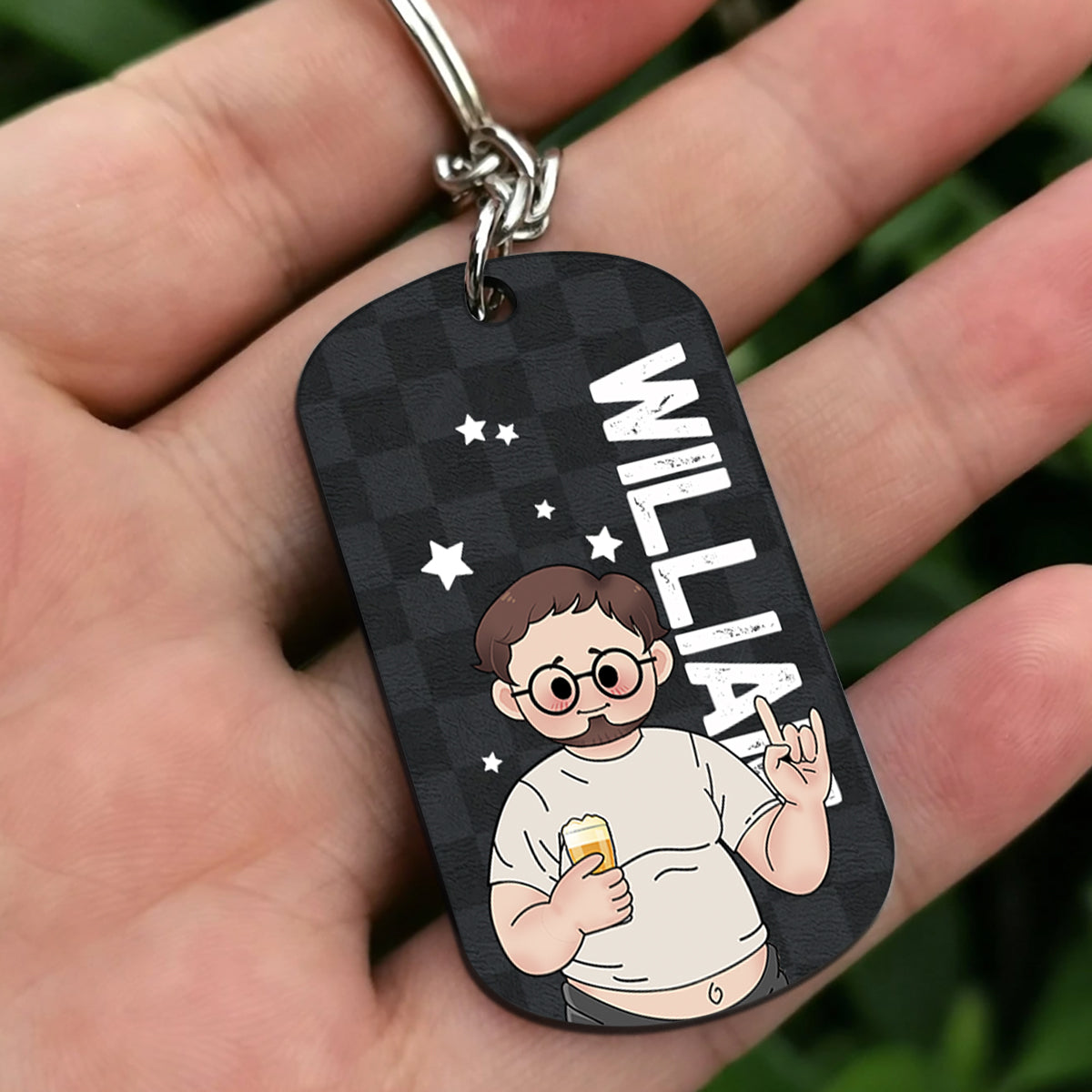 Kein Dad Bod – Personalisierter Edelstahl-Schlüsselanhänger zum Vatertag