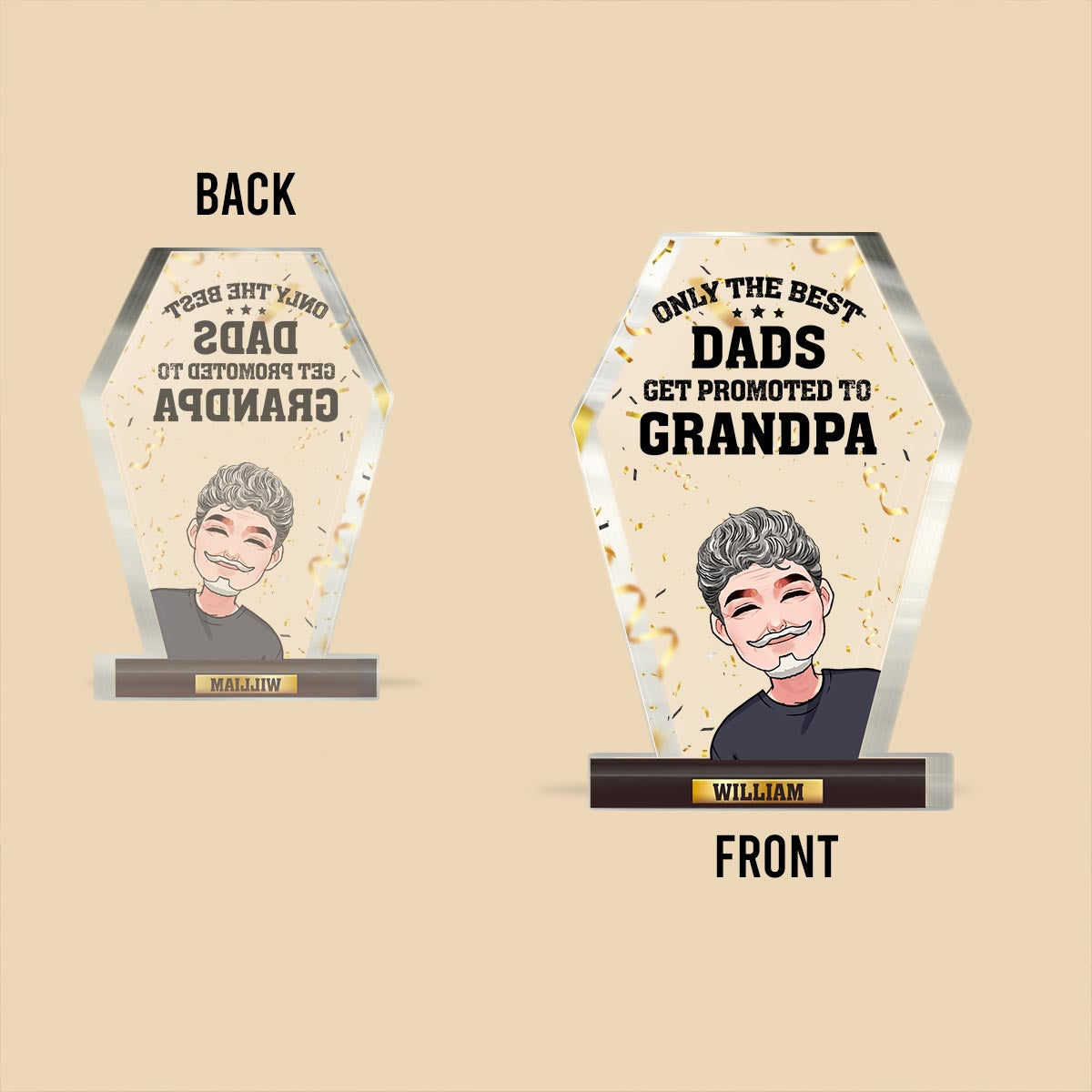 Nur für die besten Väter – Personalisierte Vatertags-Acrylplakette in individueller Form