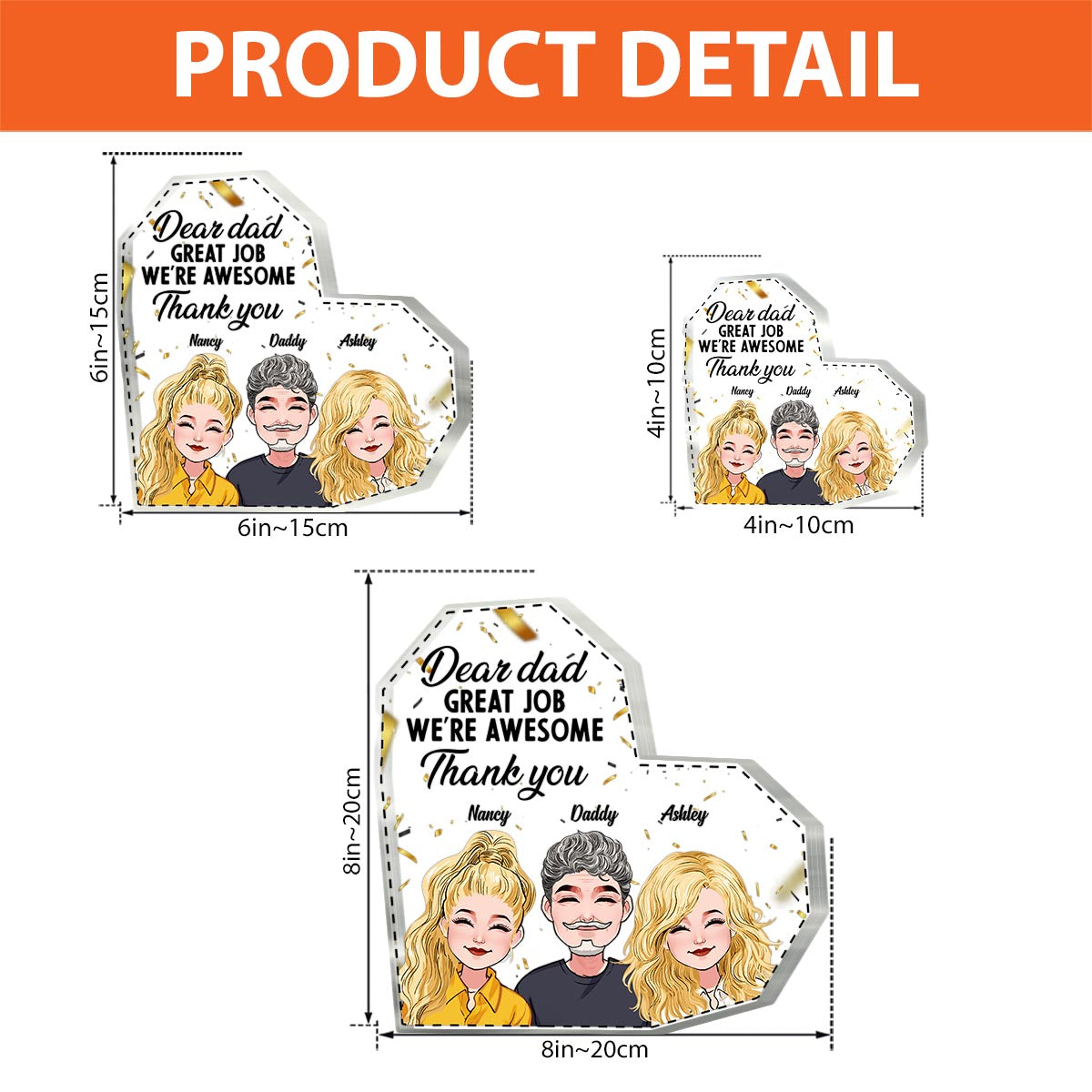 Wir sind großartig – Personalisierte Acrylplakette in individueller Form zum Vatertag