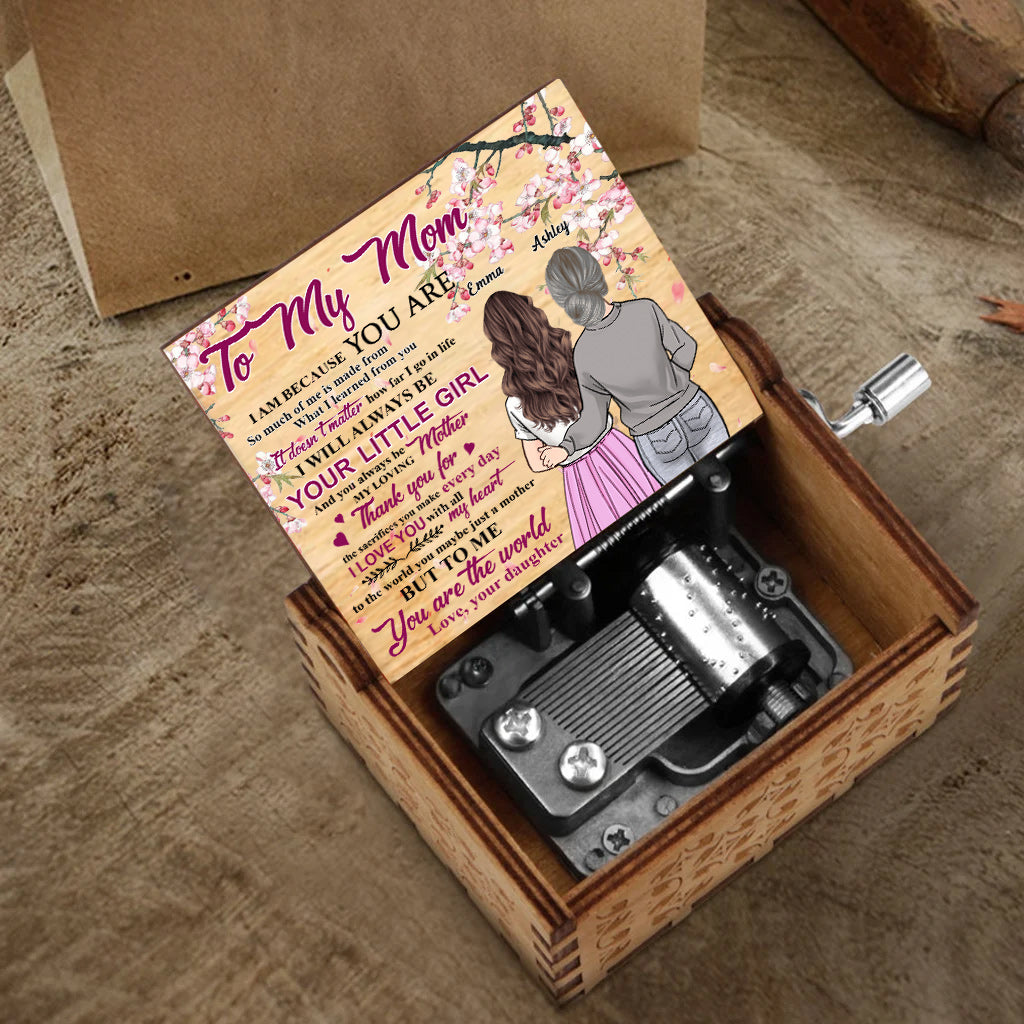 Ich bin, weil du bist – Personalisierte Muttertags-Spieluhr mit Handkurbel