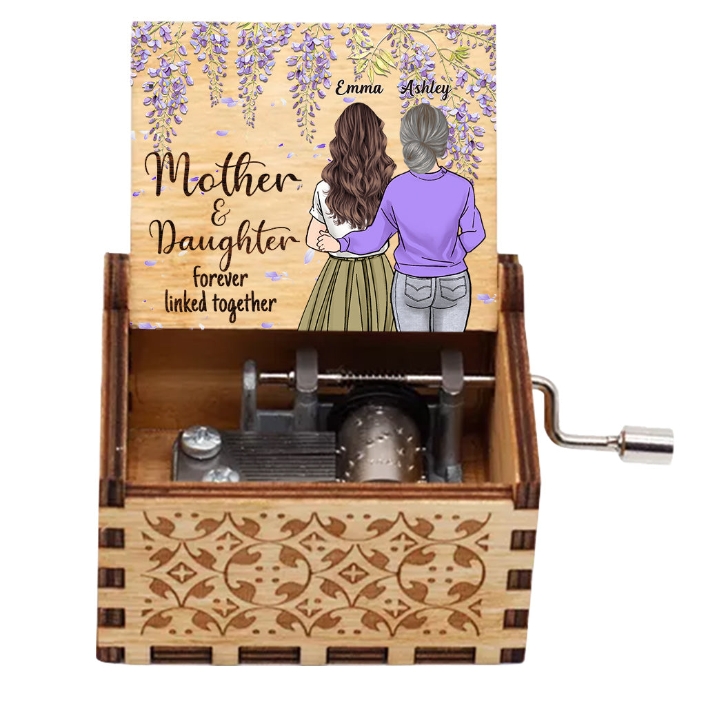 Mutter und Tochter – Personalisierte Muttertags-Spieluhr mit Handkurbel