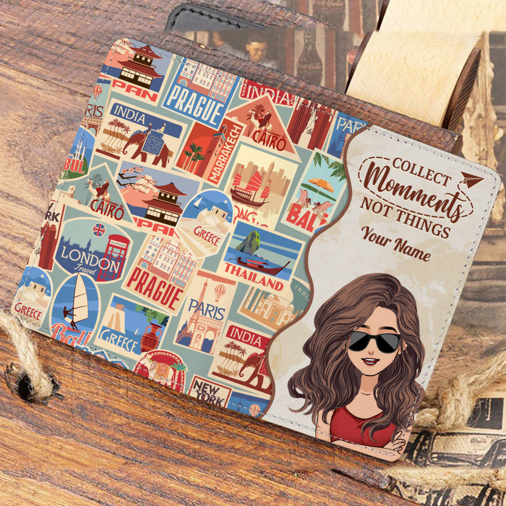 Sammle Momente, nicht Dinge – Reisegeschenk für Mutter, Tochter, Enkelin, Ehefrau, Freundin, Freundin – Personalisierter Passhalter