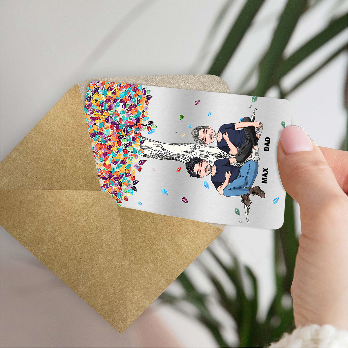 An meinen Vater – Geschenk für Papa, Oma, Opa, Mama, Onkel, Tante – Personalisierte Brieftaschenkarte