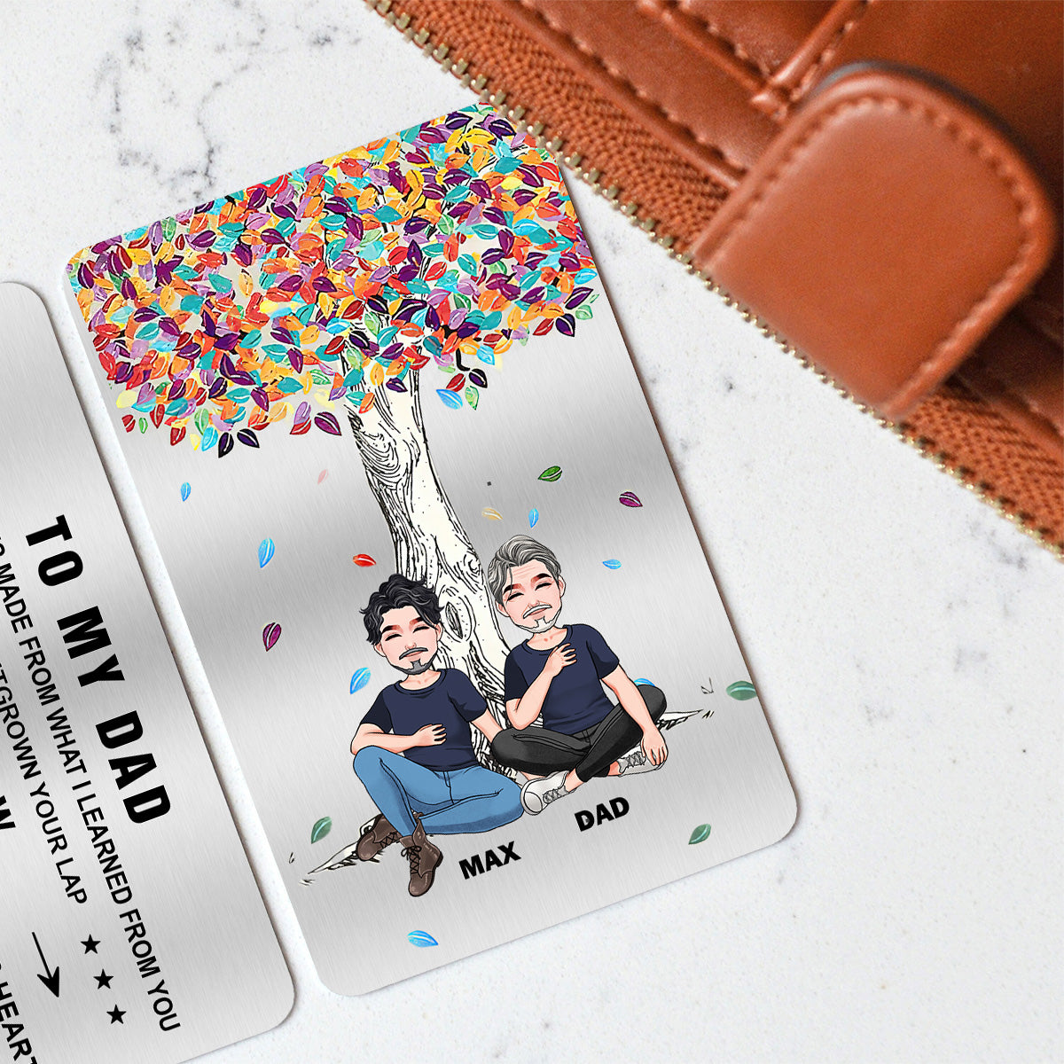 An meinen Vater – Geschenk für Papa, Oma, Opa, Mama, Onkel, Tante – Personalisierte Brieftaschenkarte
