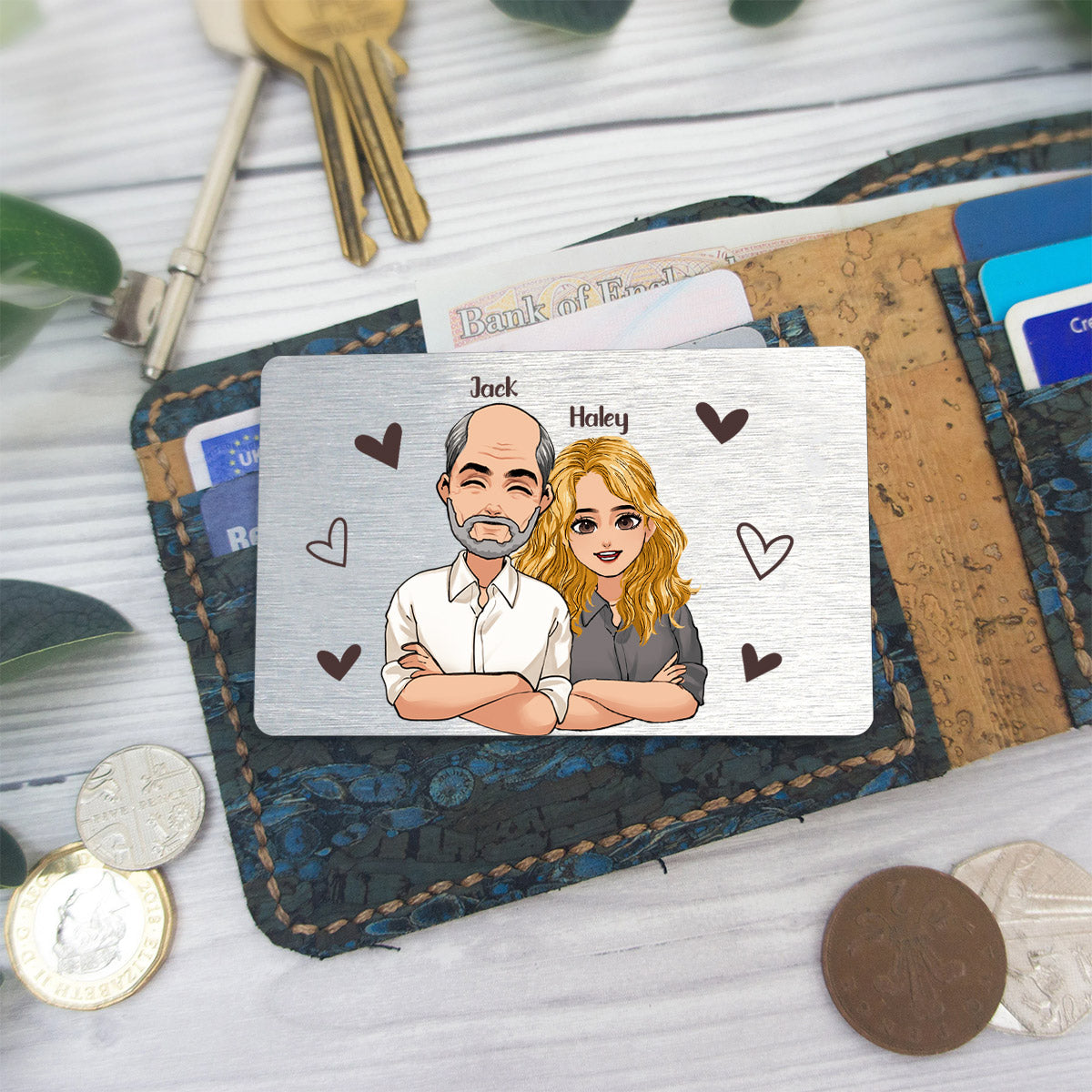 Danke, dass du immer für uns da bist – Personalisierte Vatertags-Geldbörsenkarte