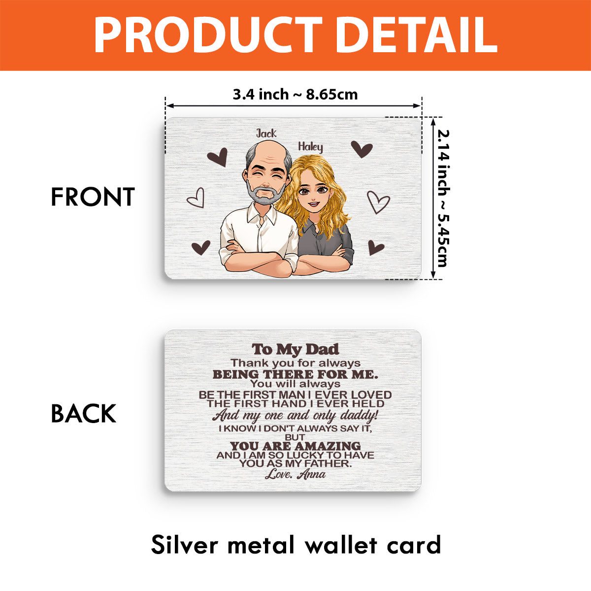 Danke, dass du immer für uns da bist – Personalisierte Vatertags-Geldbörsenkarte