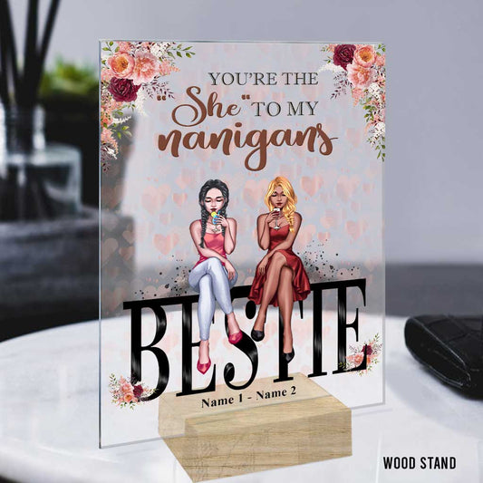 Beste Freundin – Personalisierte transparente Acrylplakette