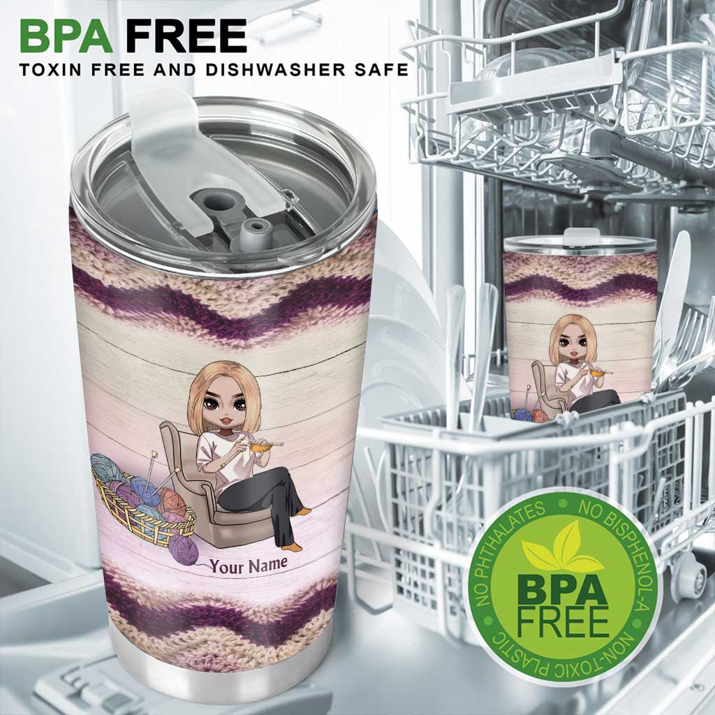 In meiner Traumwelt ist Wolle kostenlos und Häkeln macht schlank – personalisierter Häkelbecher